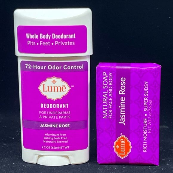 Deodorant JASMINE ROSE BUNDLE Bar Soap & Cream Stick Deodorant - Picture 2 of 2
